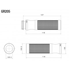 RIZOMA Juego de puños SPORT 22 MM GR255