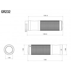 RIZOMA Puños aluminio mecanizado y goma SPORT Ø 25,4 mm (1 Inch) Harley Davidson GR232