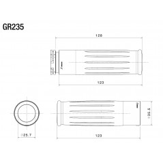 RIZOMA Puños aluminio LEGEND Ø 25,4 mm (1 Inch) GR235B