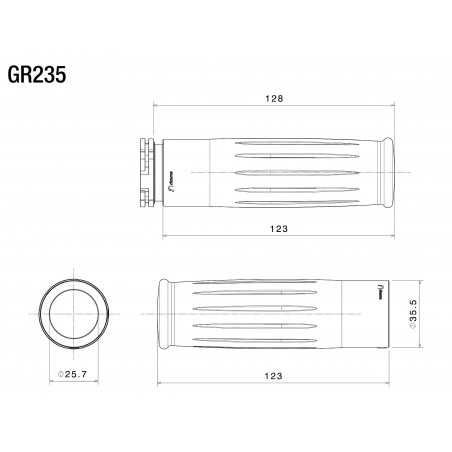RIZOMA ALUMINUM GRIPS LEGEND Ø 25,4 mm (1 Inch) GR235B