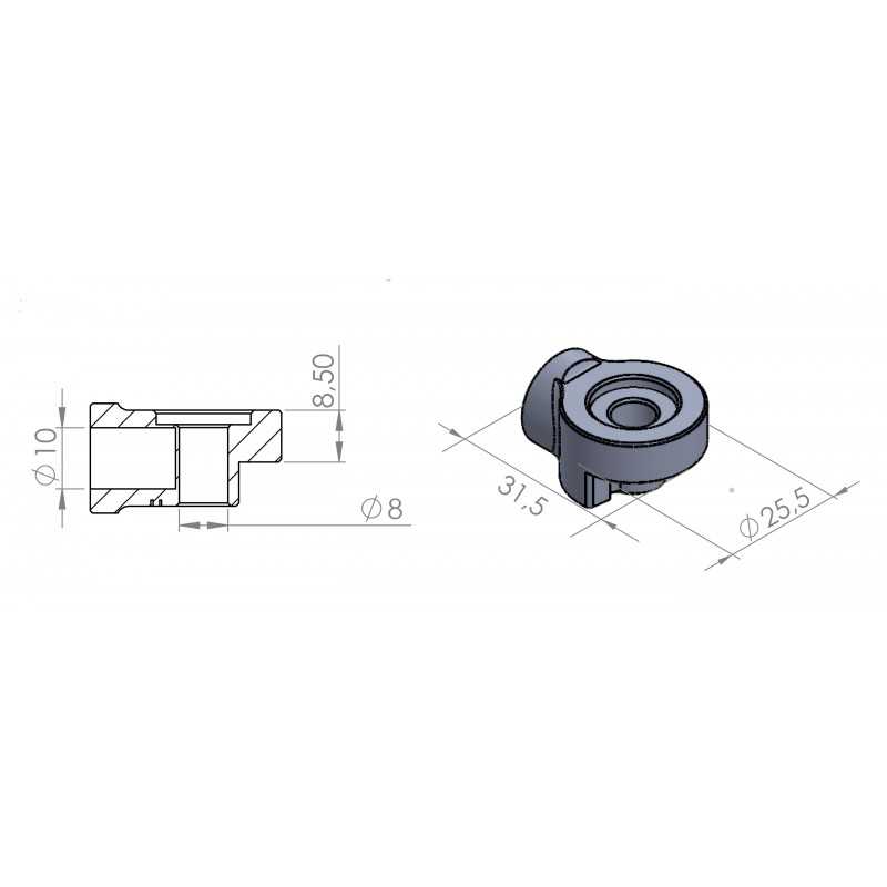 PUIG Adaptador espejo retrovisor izquierdo HI-TECH I,II,III,GT,F1 9533