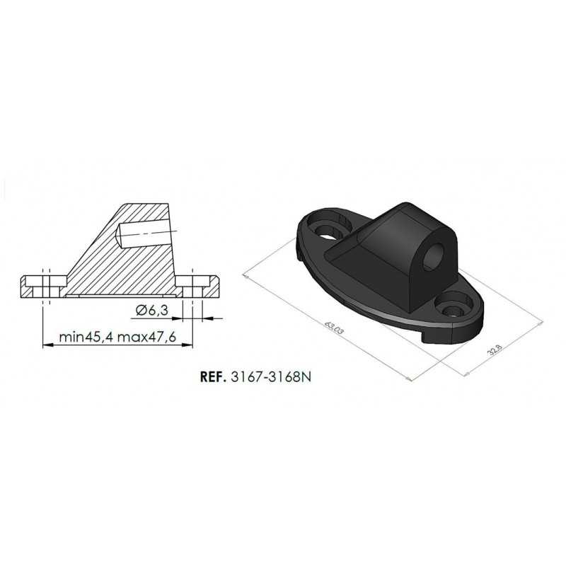 PUIG Adaptador de retrovisor lador izquierdo HI-TECH I II III F1.GT 3168