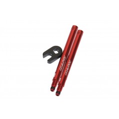 MASSI Prolongador CNC de válvula en rojo y plata 35021VAR