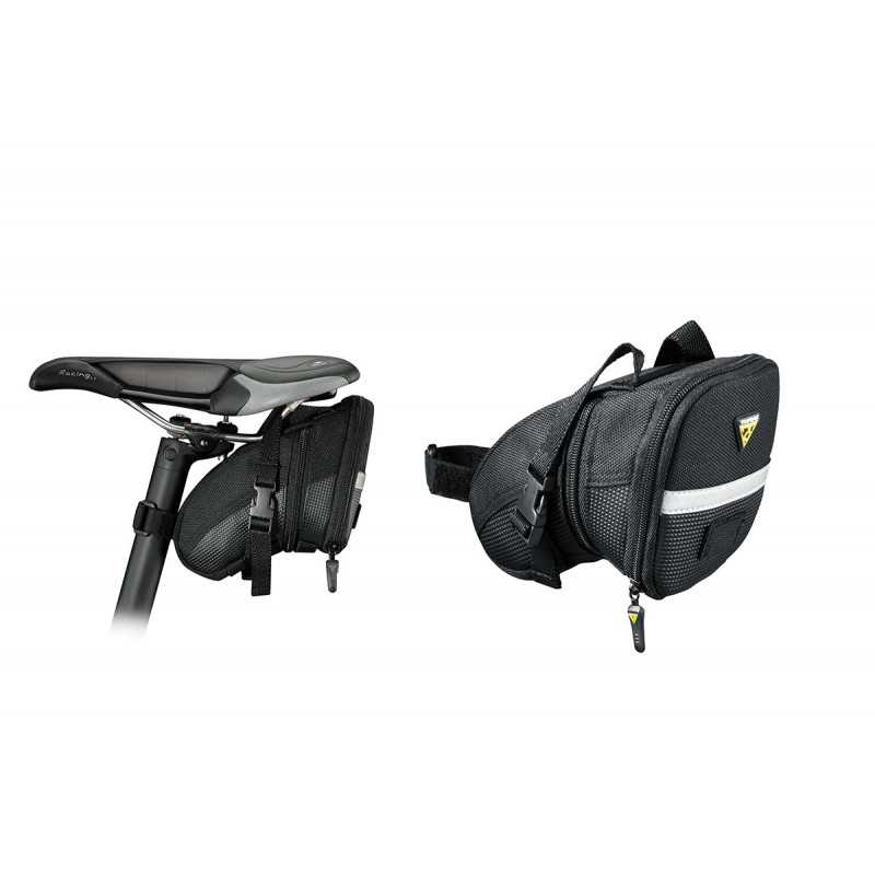 TOPEAK Bolsa a tija de sillín Aero Wedge - Tamaño S, M, L Capacidad 0.66L Negro 50207VAR