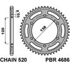 PBR Standard steel transmission plate crown 37 520 4686 4090003037