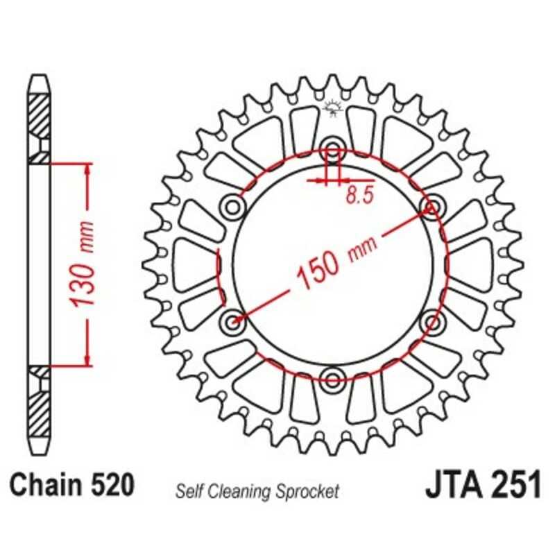 JT SPROCKETS Aluminum transmission plate crown 48 251 4090006848
