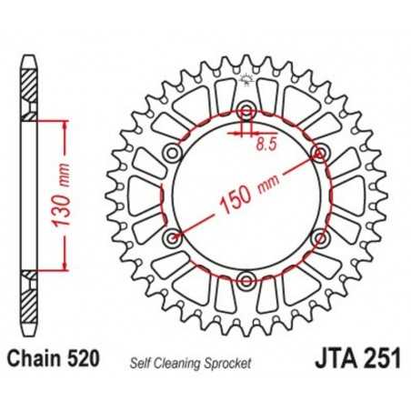 JT SPROCKETS Aluminum transmission plate crown 48 251 4090006848