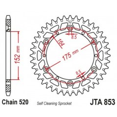 JT SPROCKETS Aluminum transmission plate crown 48 853 4090004548