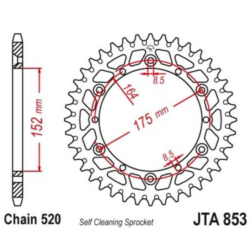 JT SPROCKETS Aluminum transmission plate crown 48 853 4090004548