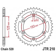 JT SPROCKETS Corona plato trasmision de acero autolimpiable 48 210 520 4090007348