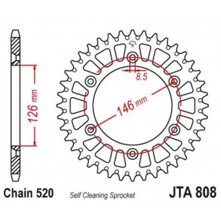 JT SPROCKETS Aluminum transmission plate crown 49 808 4090007549