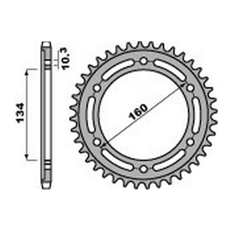 PBR Corona plato trasmision de aluminio 45 520 46000309