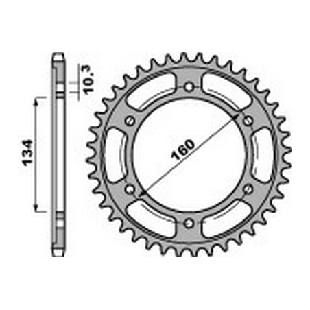 PBR Corona plato trasmision de aluminio 47 525 46000318