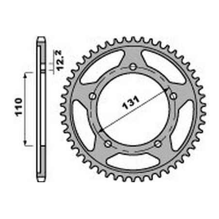 PBR Corona plato trasmision de aluminio 43 525 46000341