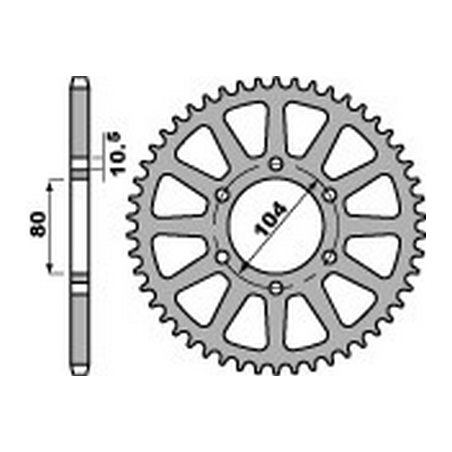 PBR Corona plato trasmision de aluminio 44 520 46000357