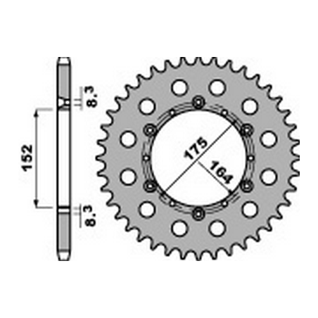 PBR Corona plato trasmision de acero 41 520 47000106