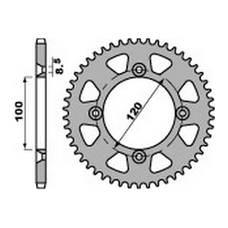 PBR Corona plato trasmision de aluminio para ruedas grandes 52 428 47000047