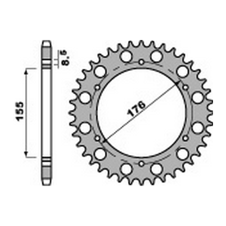 PBR Corona plato trasmision de acero 42 530 47000414