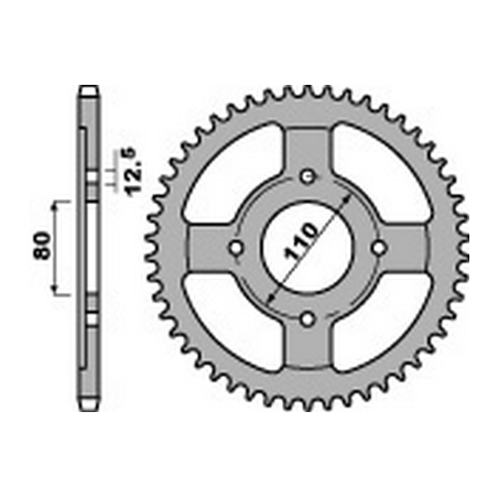 PBR Corona plato trasmision de acero 40 530 47000111