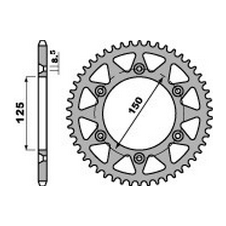 PBR Corona plato trasmision de aluminio 48 520 47000119