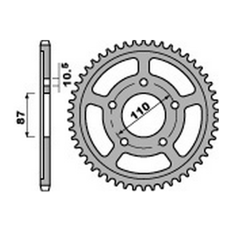 PBR Corona plato trasmision de acero 39 520 47000191