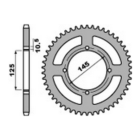 PBR Corona plato trasmision de acero 39 520 47000346