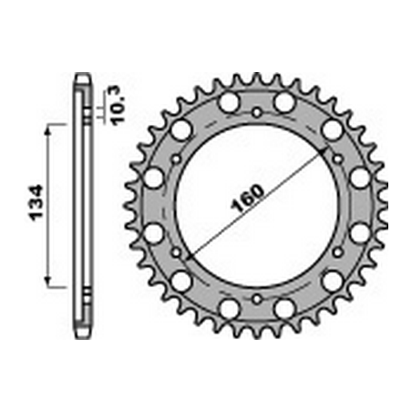 PBR Corona plato trasmision de acero 40 530 47000415