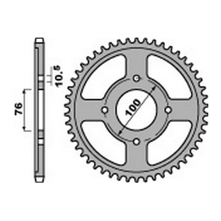 PBR Corona plato trasmision de acero 40 530 47000458