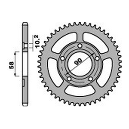 PBR Corona plato trasmision de acero estandar 45 281 520 47002471