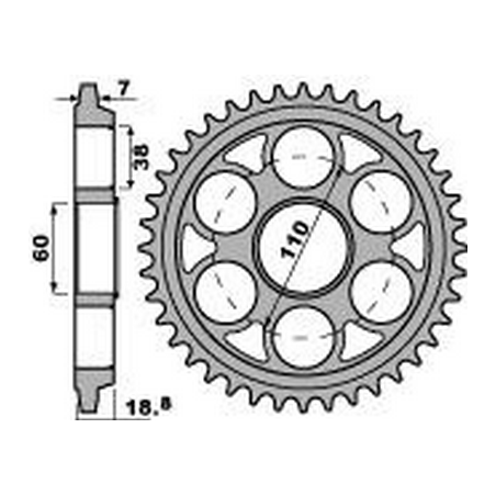 PBR Corona plato trasmision de aluminio anodizado ultraligero 40 525 4522 47452240