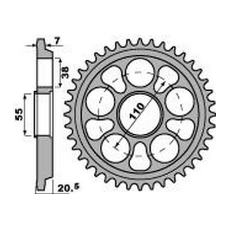 PBR Corona plato trasmision de aluminio anodizado ultraligero 41 520 4320 47002568