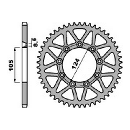 PBR Corona plato trasmision de acero 520 476350550