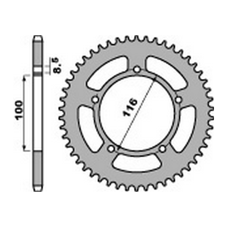 PBR Corona plato trasmision de acero 44 420 47646444