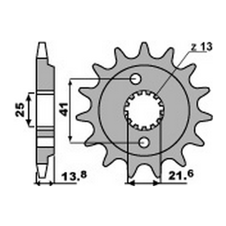 PBR Piñon para cadena de acero antirruido 525 346 4080001616VAR