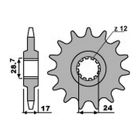 PBR Piñon para cadena de acero antirruido 525 4080002515