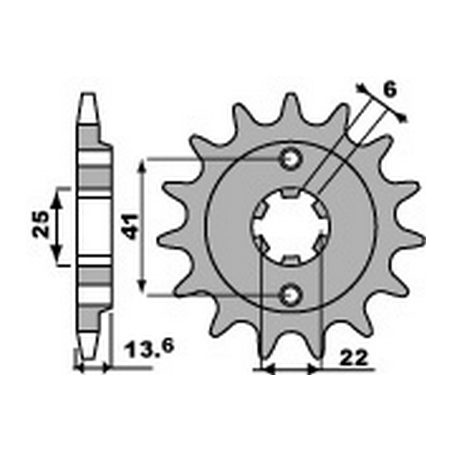 PBR Piñon para cadena 525 46000026