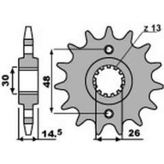 PBR Piñon para cadena 530 46000046VAR