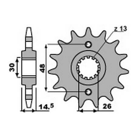 PBR Piñon para cadena 530 46000100