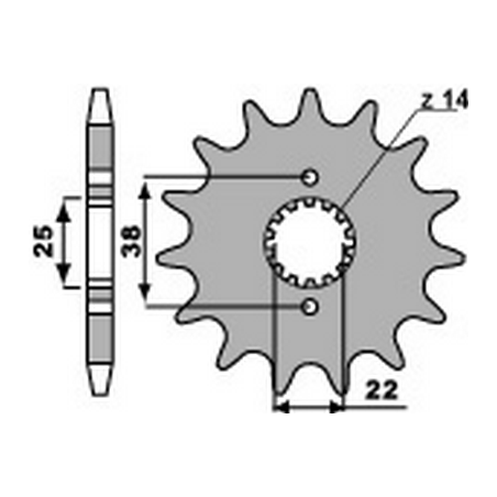 PBR Piñon para cadena 530 46000057