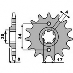 PBR Chain sprocket 520 46000077