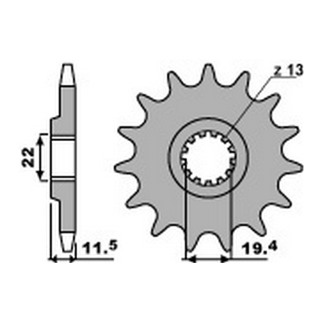 PBR Piñon para cadena 428 46000104