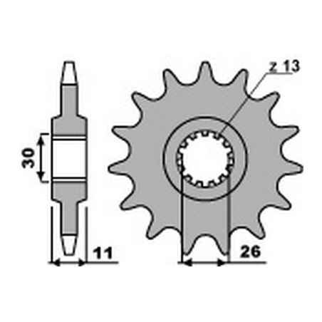 PBR Piñon para cadena 530 46000203VAR