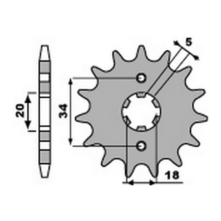 PBR Piñon para cadena 428 46000212