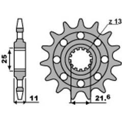 PBR Steel chain sprocket 520 STANDARD 2172 46000272VAR