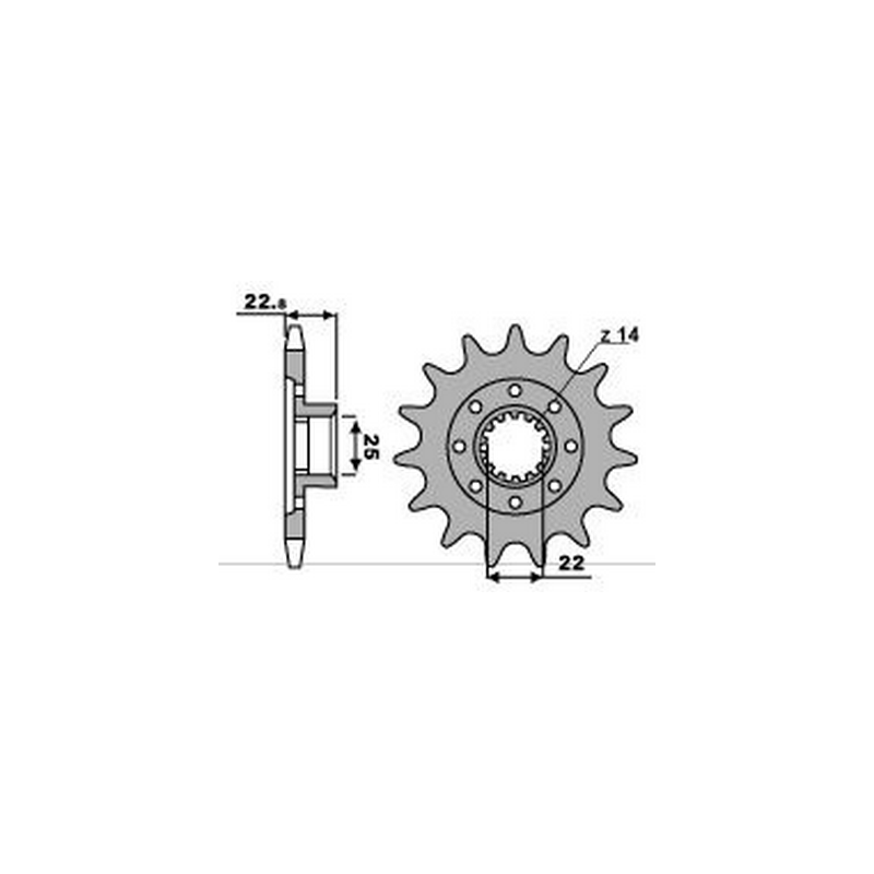 PBR Piñon para cadena de acero 520 2252 46001321VAR