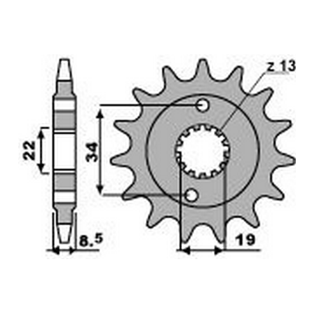 PBR Piñon para cadena de acero 520 2276 46001323VAR