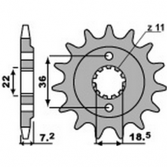 PBR Piñon para cadena de acero 520 2067 46001339VAR