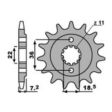 PBR Piñon para cadena de acero 520 2067 46001339VAR