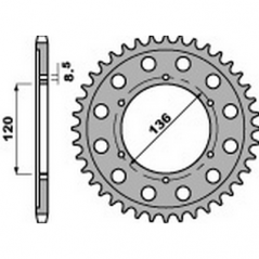 PBR Steel transmission plate crown 428 47000030VAR