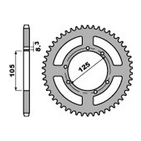 PBR Corona plato trasmision de acero 428 47000069